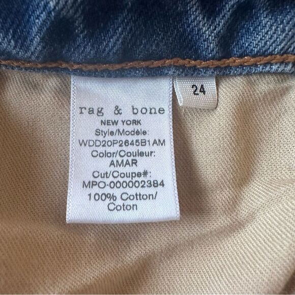 Rag & Bone Maya High Rise Distressed Ankle Straight Jeans In Amar Size 24 - Picture 10 of 10